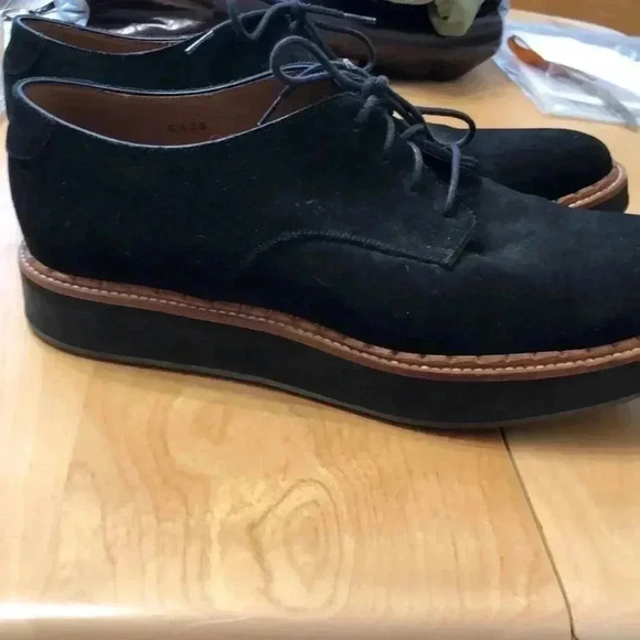 John Fleuvog Donald black suede leather lace up oxfords. Size 11.5. - Picture 3 of 8